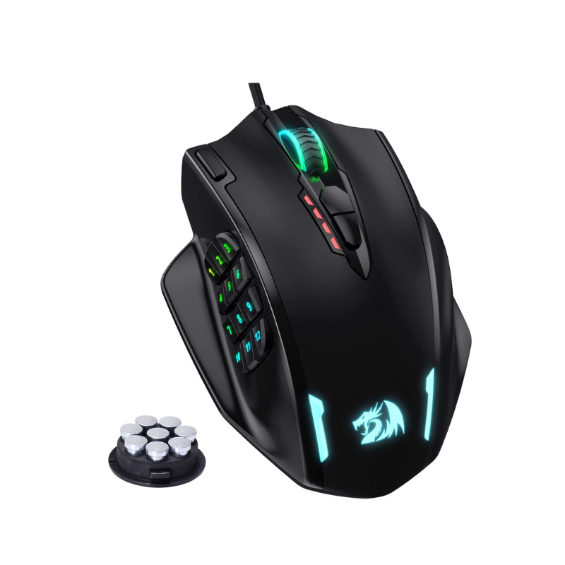 Redragon M908 RGB retroiluminación LED USB ratón para juegos con cable 18 botones de ratón programables 12400 DPI