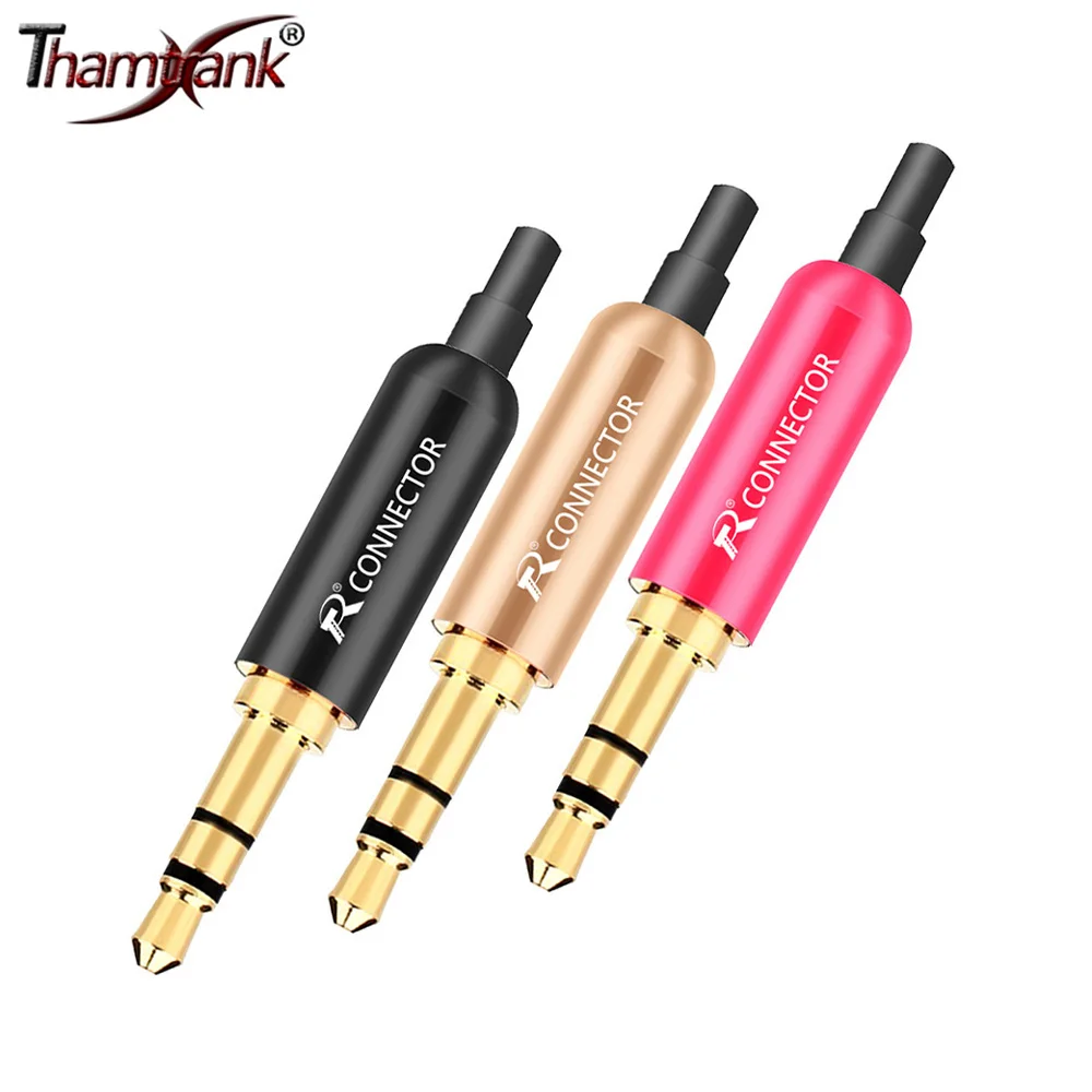 Enchufe macho de 3,5mm y conector RCA trasero, chapado en oro de 3 polos Adaptador de Audio para auriculares estéreo/auriculares DIY, 10 piezas