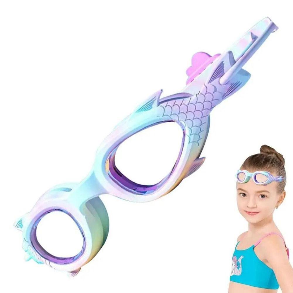 Óculos de natação anti-nevoeiro para crianças, óculos UV profissionais, óculos de natação bonitos para crianças, piscina para meninos e meninas, E5I9, 3-15
