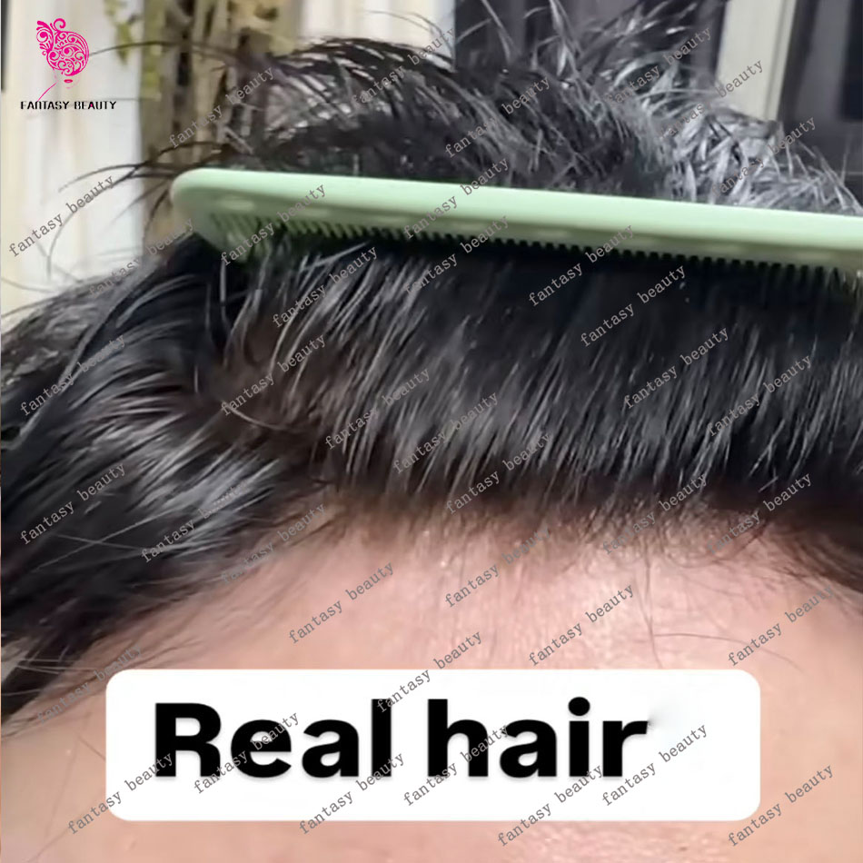 Perruque toupet 100% naturelle pour hommes, cheveux humains, naissance des cheveux naturelle, forte et Durable, système de peau entièrement mince, prothèse capillaire à micropeau, moins chère