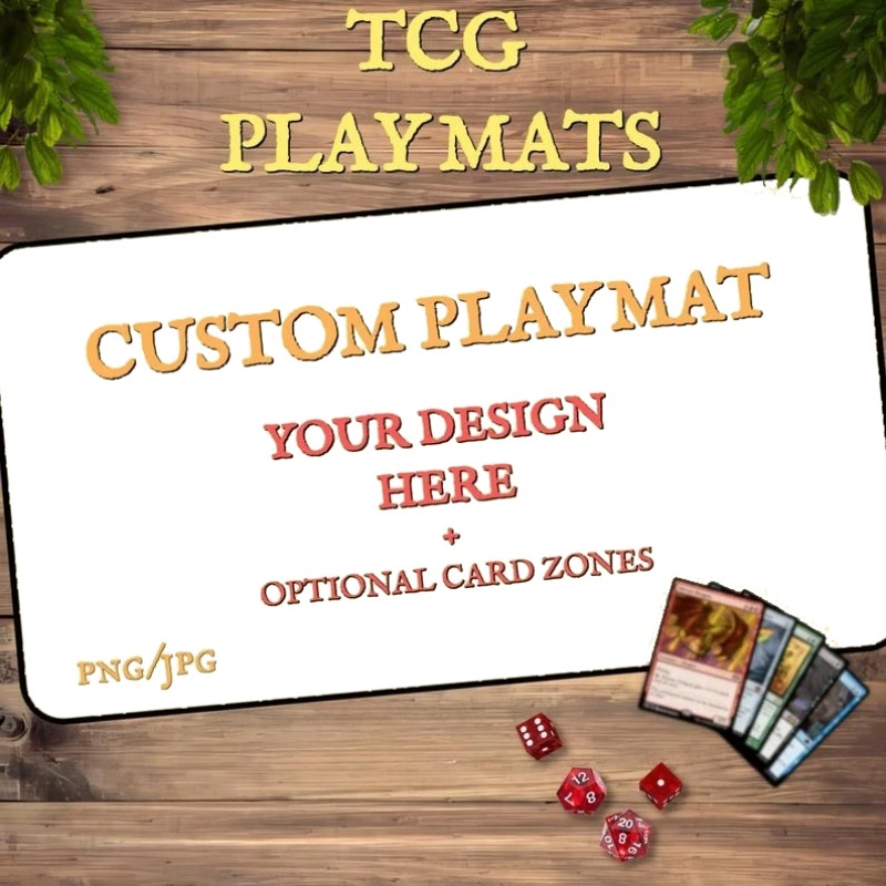 Tapis de jeu TCG personnalisé 24 "X 14", tapis de jeu personnalisé avec Zones, accessoires de table MTG, jeux de cartes à collectionner