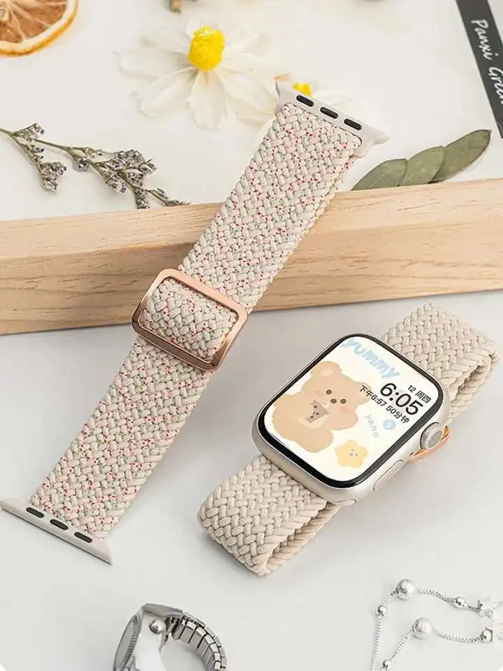 Pasek do zegarka Apple 44mm 40mm 45mm 49mm 41mm 45 mm correa Pleciona bransoletka Solo Loop iWatch series 8 9 3 se 5 6 7 Ultra 2 Strap