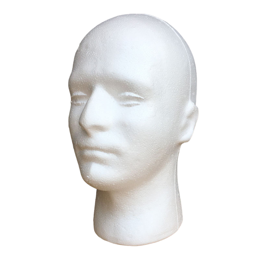 Homem branco espuma masculino manequim cabeça modelo peruca suporte com base estável rack de exibição para chapéu boné shopping armário titular