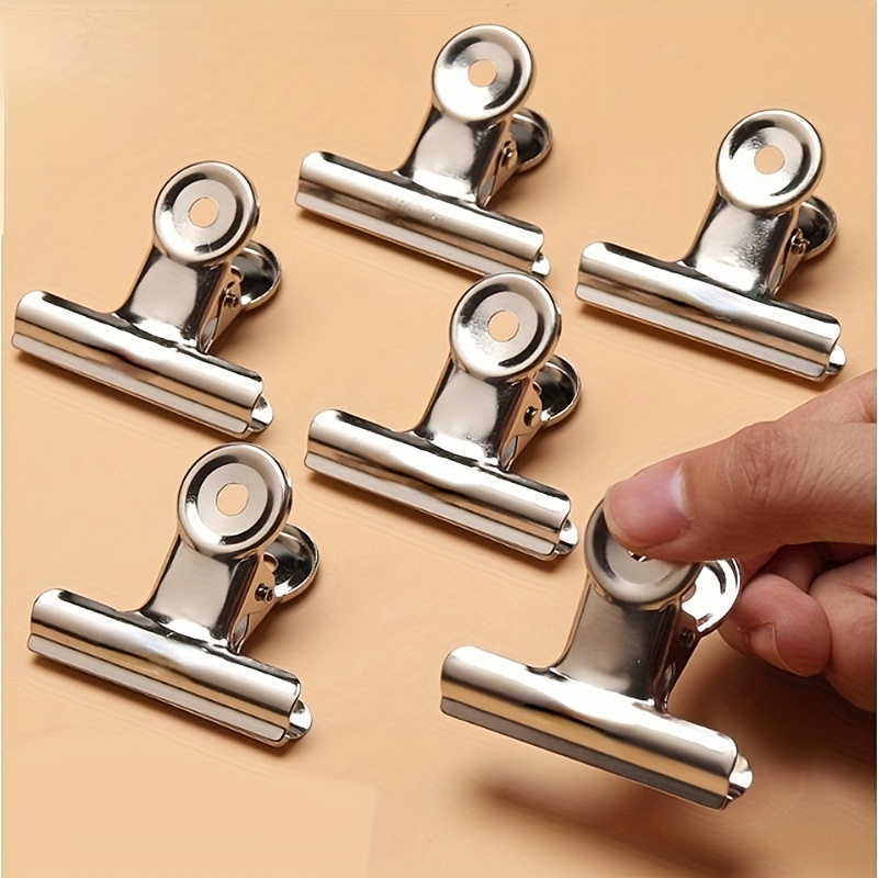 Clips de sellado de bolsas de alimentos, Clips de acero inoxidable resistentes reutilizables, Clip de sellado resistente al aire multiusos, accesorios para el hogar, 6 uds.