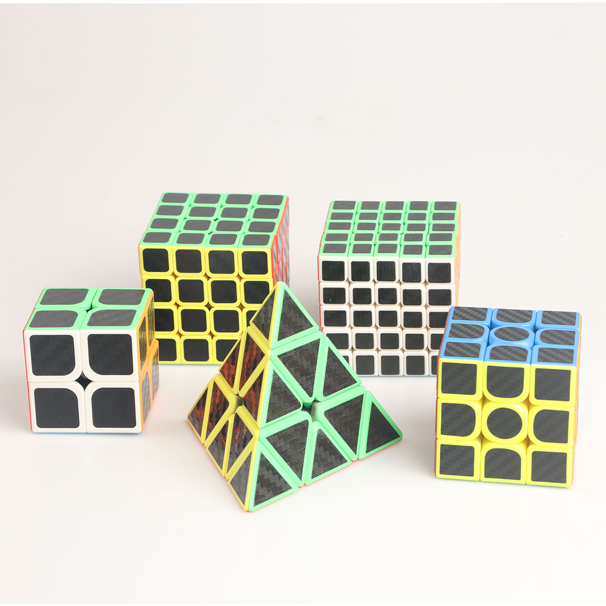 สติกเกอร์คาร์บอนไฟเบอร์ 2x2 3x3 4x4 5x5Pyramidprofessional ความเร็วสนุกการศึกษาปลายนิ้วลดความดันปริศนาของเล่น