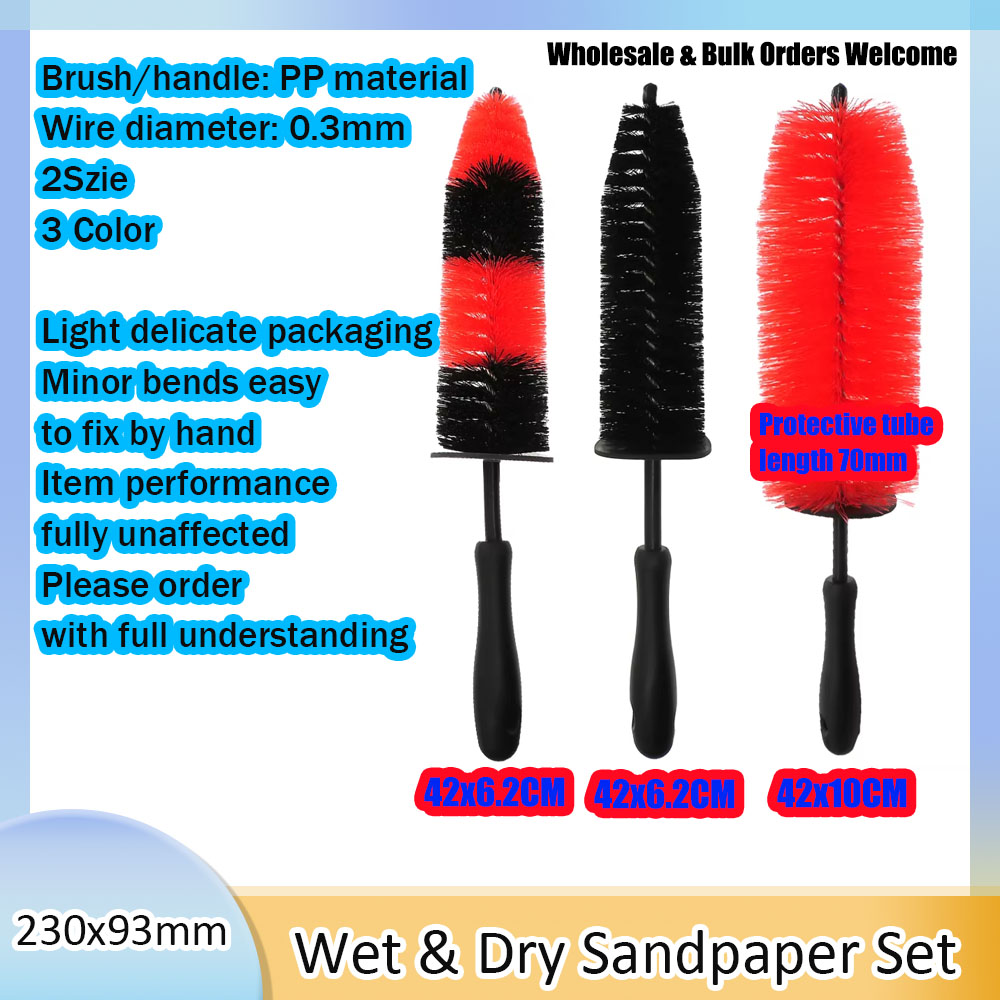 Brosse de lavage de roues de voiture de 9.5 pouces, brosse de nettoyage de pneus à poils longs et souples pour calandre de moteur, outil de nettoyage de brosse de lavage de roues