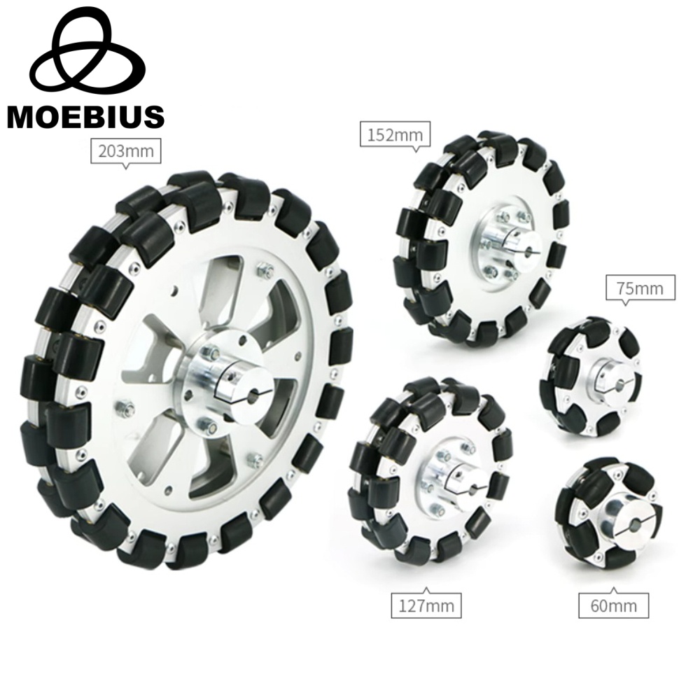 อะลูมินัมอัลลอย40กก.Omnidirectional ล้อ Fulai ยาง127 152 203Mm Omni ล้อหุ่นยนต์ Ros แพลตฟอร์มตรวจจับการเคลื่อนไหวรอบทิศทาง