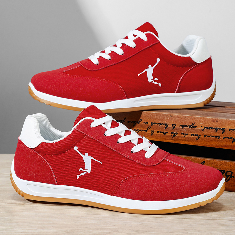 Zapatos para Hombre, Zapatos de Moda de Primavera y Otoño, Nuevos Modelos Transfronterizos, Zapatillas Blancas, Negras y Rojas, Zapatos Casuales Versátiles de Suela Blanda y Transpirable para Hombre