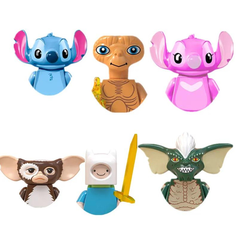 Disney Stitch Alien мультяшная кукла строительные блоки Kawaii мини-фигурка голова сборка игрушки детские развивающие игрушки подарок