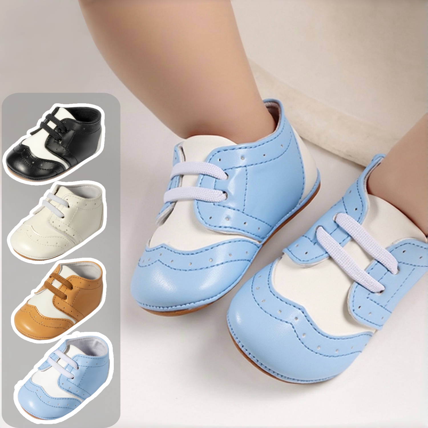 0-18M Baby Boy Zachte PU Lederen Schoenen Pasgeboren Patchwork Casual Sneakers Zolen antislip Baby Eerste Walker schoenen Dagelijks Uitloper