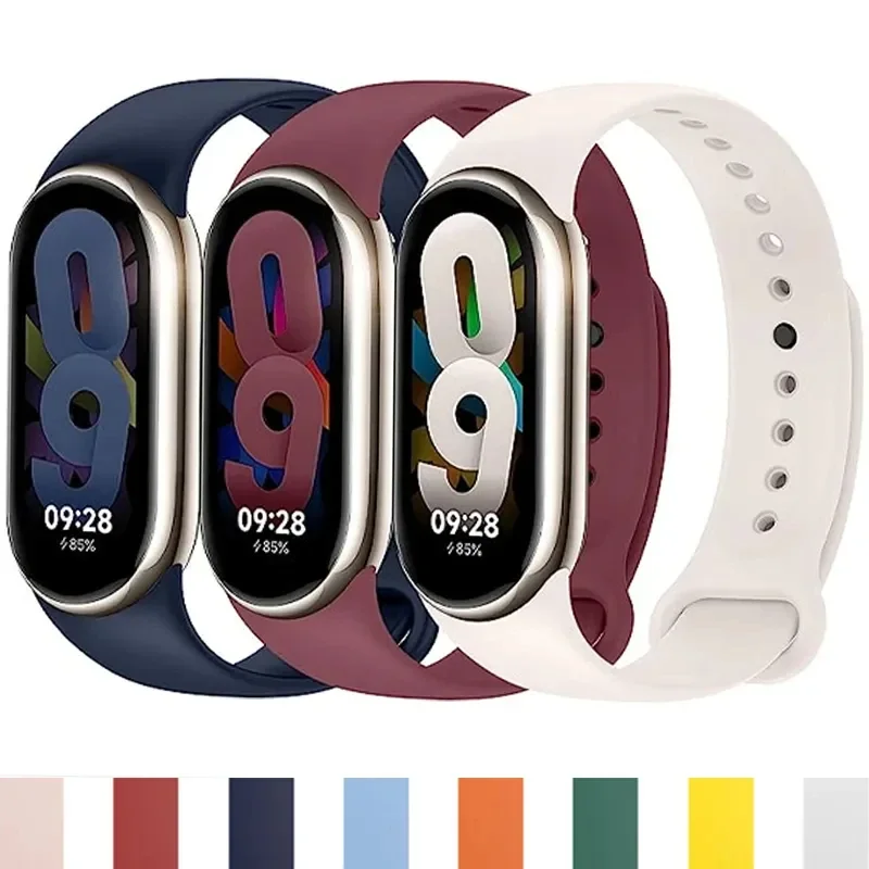 Pulseira para mi band 8 xiaomi 8 nfc pulseira esporte cinto de silicone substituição smartwatch pulseira xiaomi mi band 8 cinta