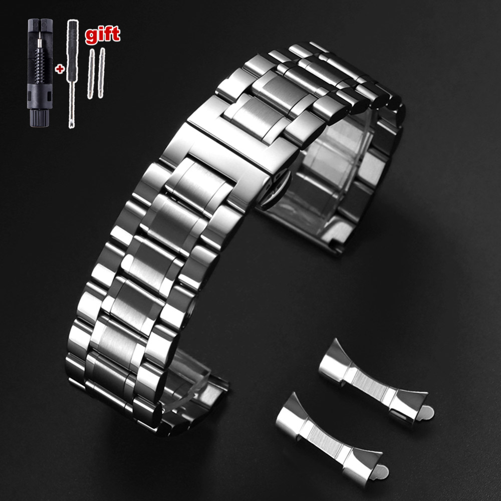 Pasek do zegarka Tissot 20mm 22mm z zapięciem motylkowym, bransoleta ze stali nierdzewnej 14/16/17/18mm, uniwersalne paski na nadgarstek 19mm 21mm 23mm 24mm