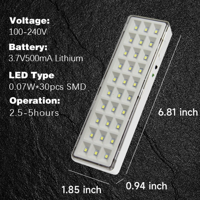 Lumière de lutte contre l'incendie 30LED lumière de secours Luminaire d'éclairage de secours incendie 2 Modes lampe de secours murale ampoules pour maison intelligente
