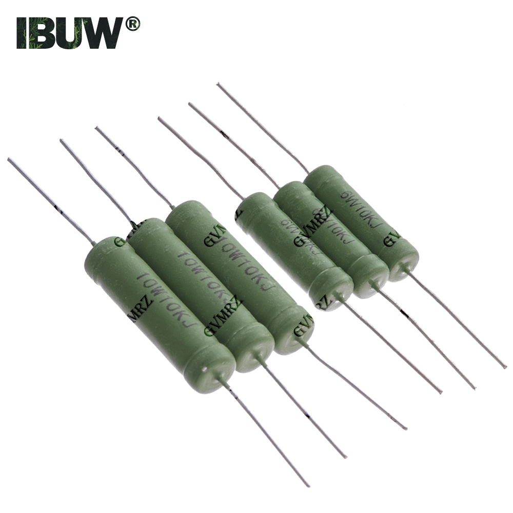 5PCS RX21 권선형 전력 저항기 DIP 타입 6W 10W 고전력 축형 저항기 0.05Ω–10KΩ 다양한 값