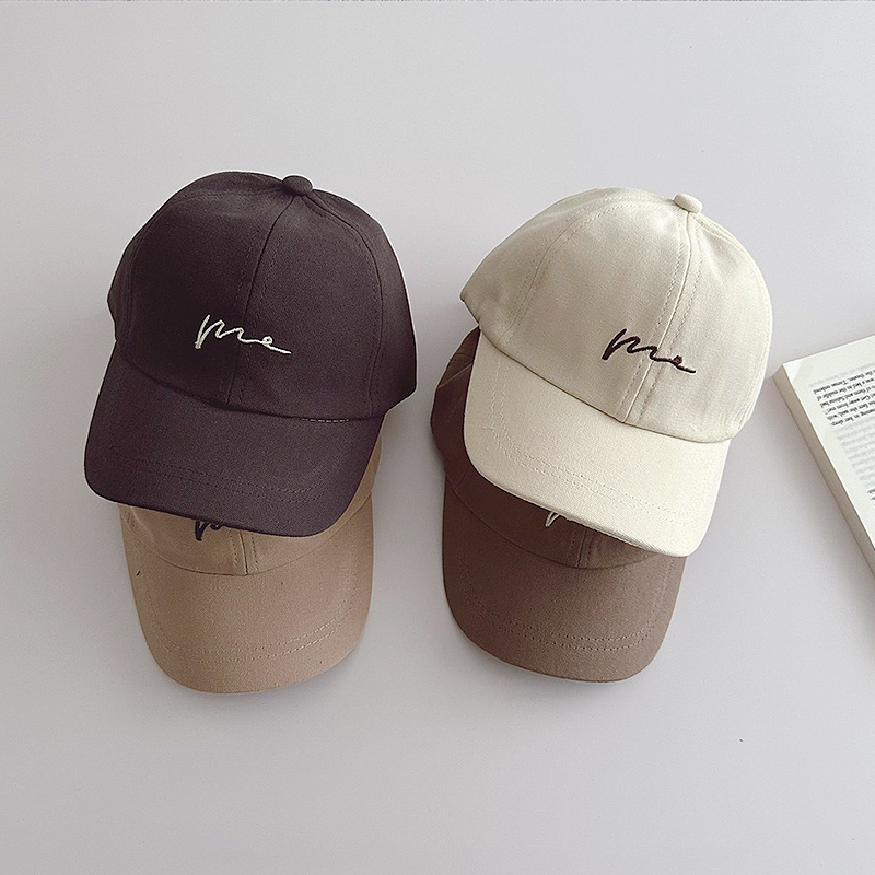 Solid Color Kids Baseball Hat 2-8Year Boys Girls Duck Tongue Hats Cotton Baby Sunscreen Visor Fashion Letter Children Peaked Cap