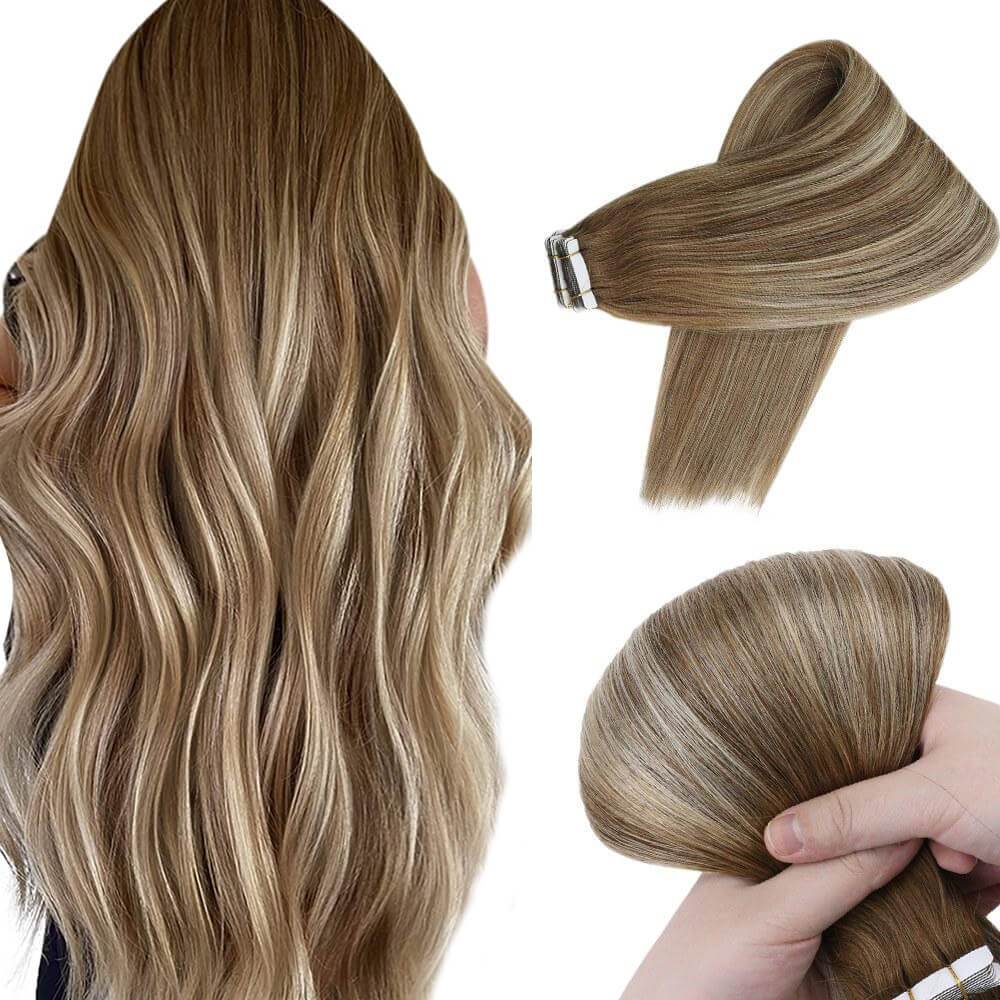 La cinta completa del brillo en el Balayage del cabello humano de Remy de las extensiones del cabello destaca el cabello natural para el salón