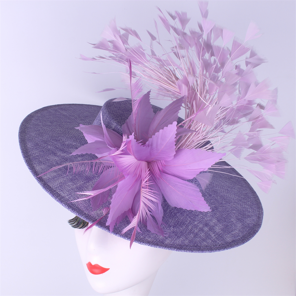 Moda Piuma Matrimonio Fascinator Donne Evento Formale Derby Copricapo Ladies Eleagnt Mariage Millinery Cap Fascinator Copricapo