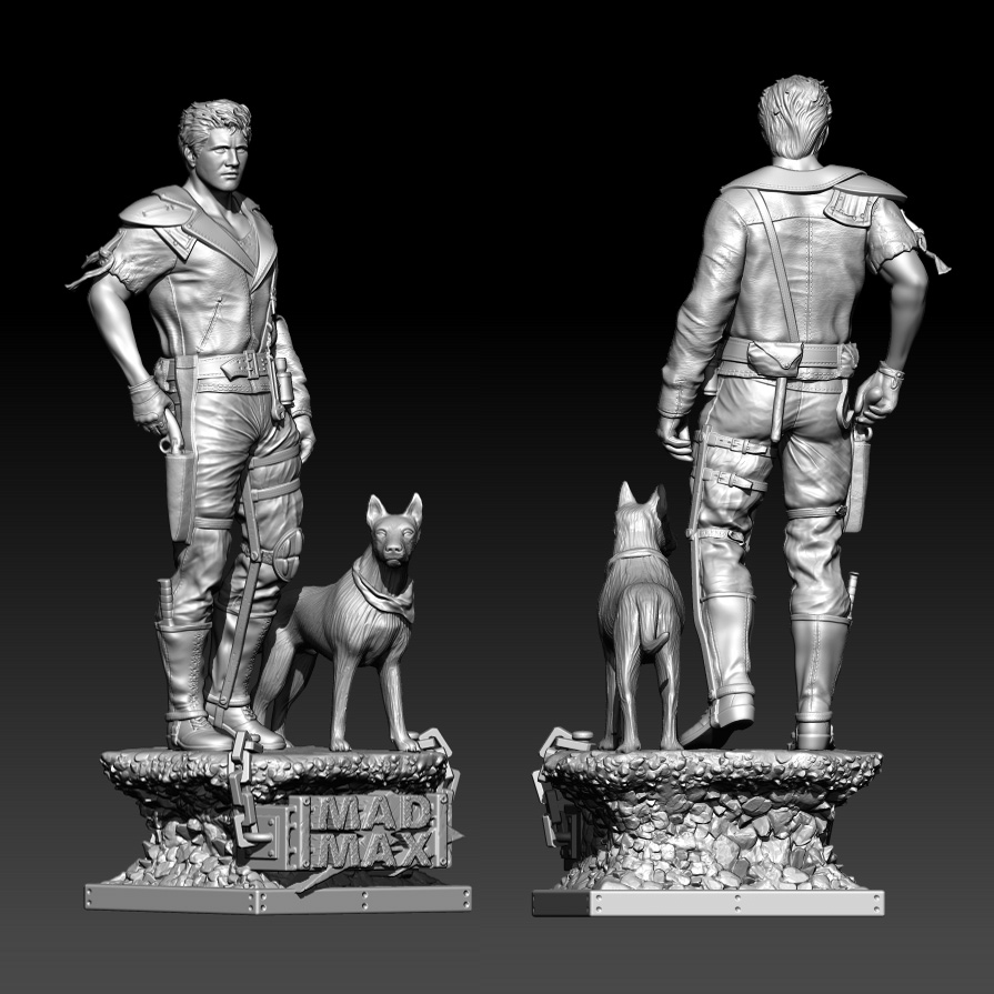 1/24 1/18 комплект модели из смолы, фигурка MAX MAD Hunter с собакой, неокрашенная, без цвета, RW-1322