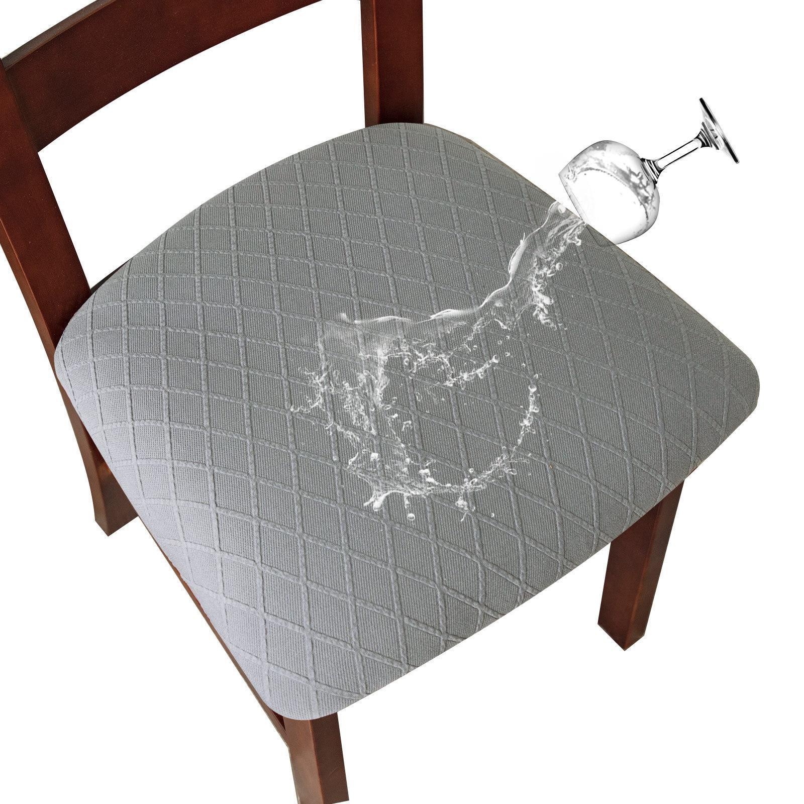 Capa de assento para cadeira à prova d'água, capa para cadeira de sala de jantar, removível, lavável, elástica, para cadeira de jantar estofada