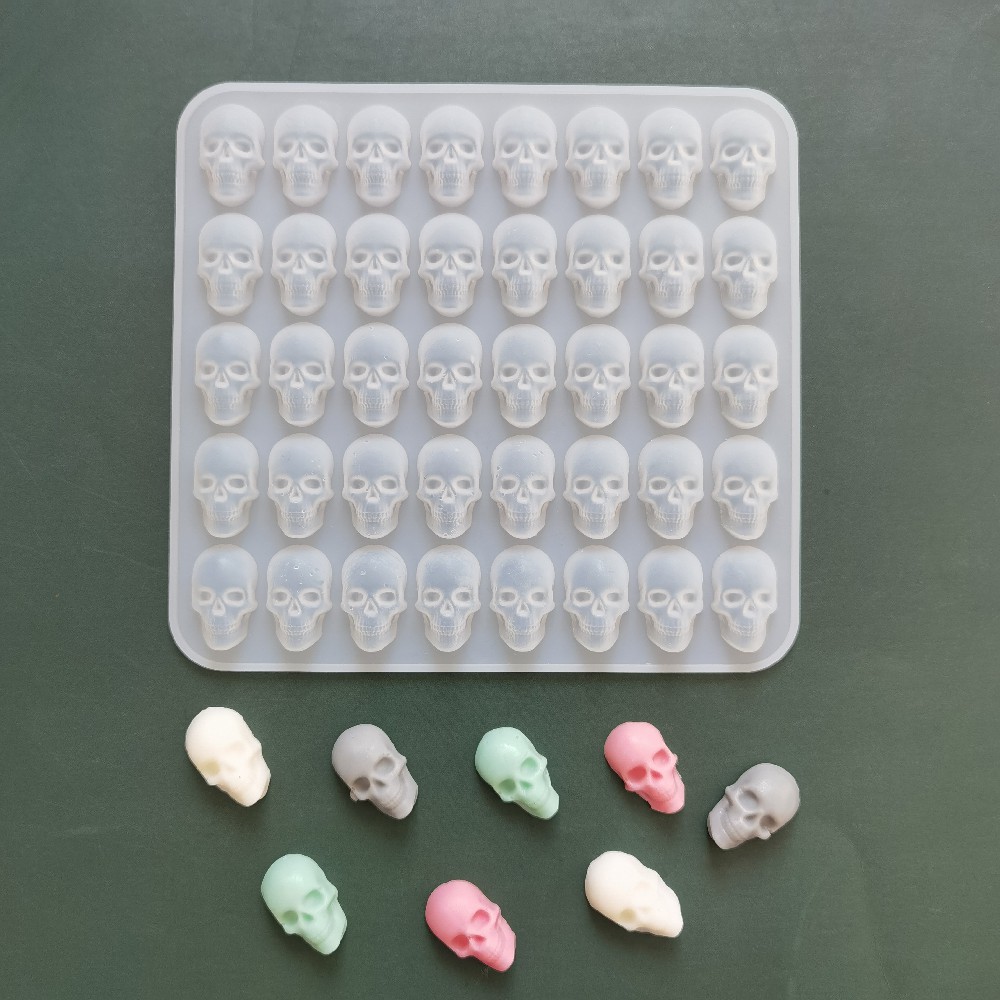 40 หลุม Skull ICE CUBE แม่พิมพ์ซิลิโคนฮาโลวีนสร้างสรรค์ตกแต่ง Reusable Bar PARTY น้ําแข็งทํา DIY ลูกอมช็อกโกแลตเบเกอรี่