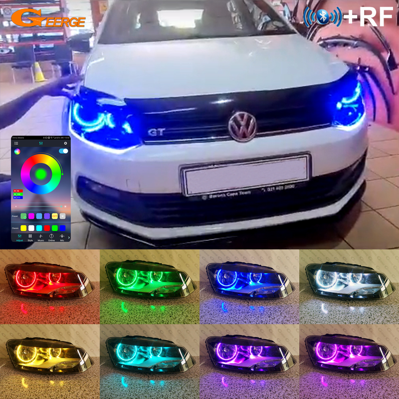 Kit Yeux d'Anges LED RGB Ultra Lumineux, Anneaux Halo, pour Volkswagen VW Polo 5 6R 6C Crosspolo Vento Voyage Saveiro BT App Multi document