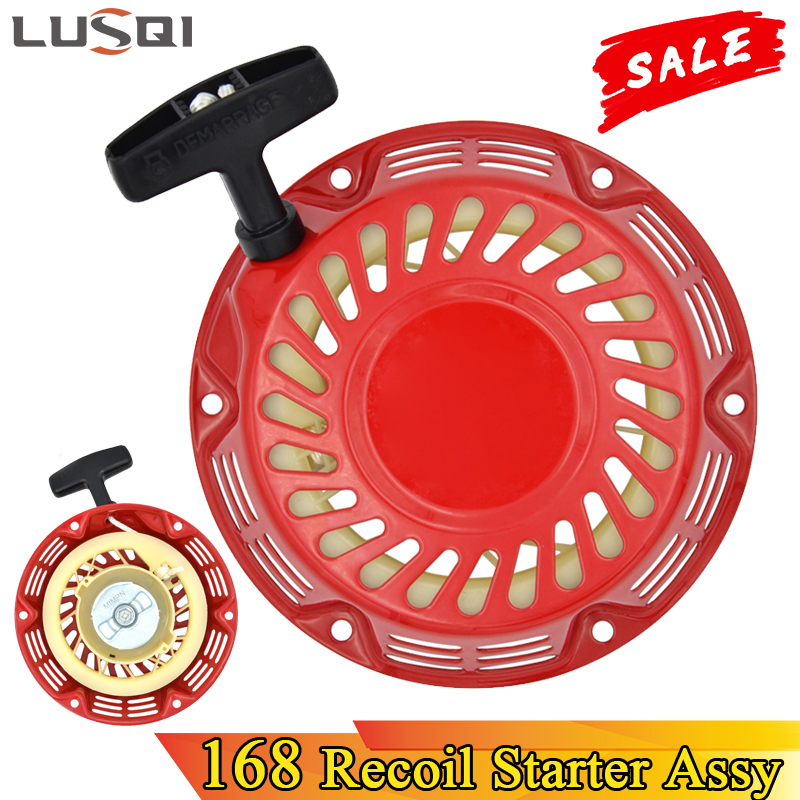 LUSQI GX160 Starter Recoil untuk Honda 168F 170F GX120 GX140 GX200 163CC Mesin 196CC Go Kart Generator Sepeda Pit Mesin Pemotong Rumput