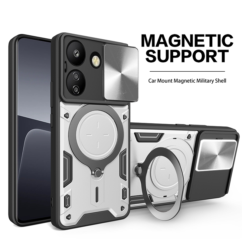 360 ° Soporte magnético giratorio de Metal para coche, funda de teléfono a prueba de golpes para Xiaomi 13T 12T 11T Pro Redmi Note 13 13C 12 C 11 10 S Pro Lite