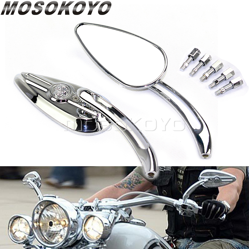 Мотоциклетные боковые зеркала заднего вида в форме черепа для Harley Street Glide Special Sportster 1200 Suzuki Kawasaki Yamaha Universal