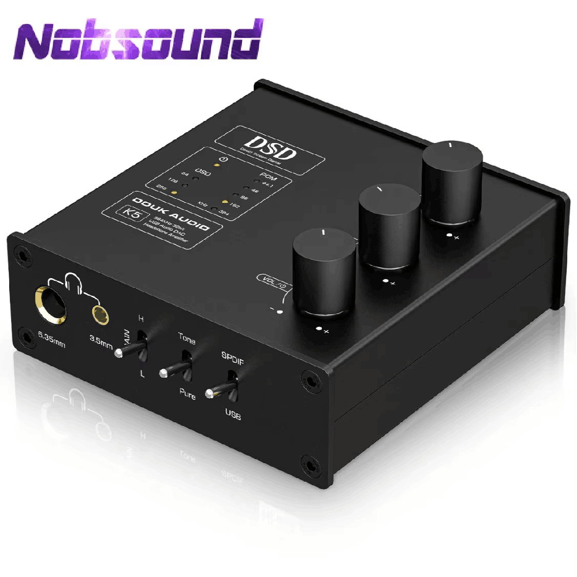 Nobsound K5 Mini ESS9038Q2M USB DAC optique D/A convertisseur Audio amplificateur de casque DSD256