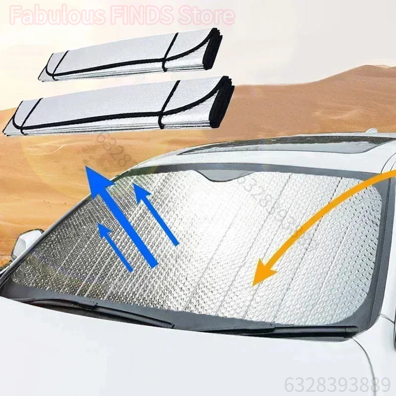 Zonneschermen voor en achter in de auto, zonnebescherming voor de voorruit, warmte-isolatie, raamzonnescherm, zonnescherm voor de auto-interieur.