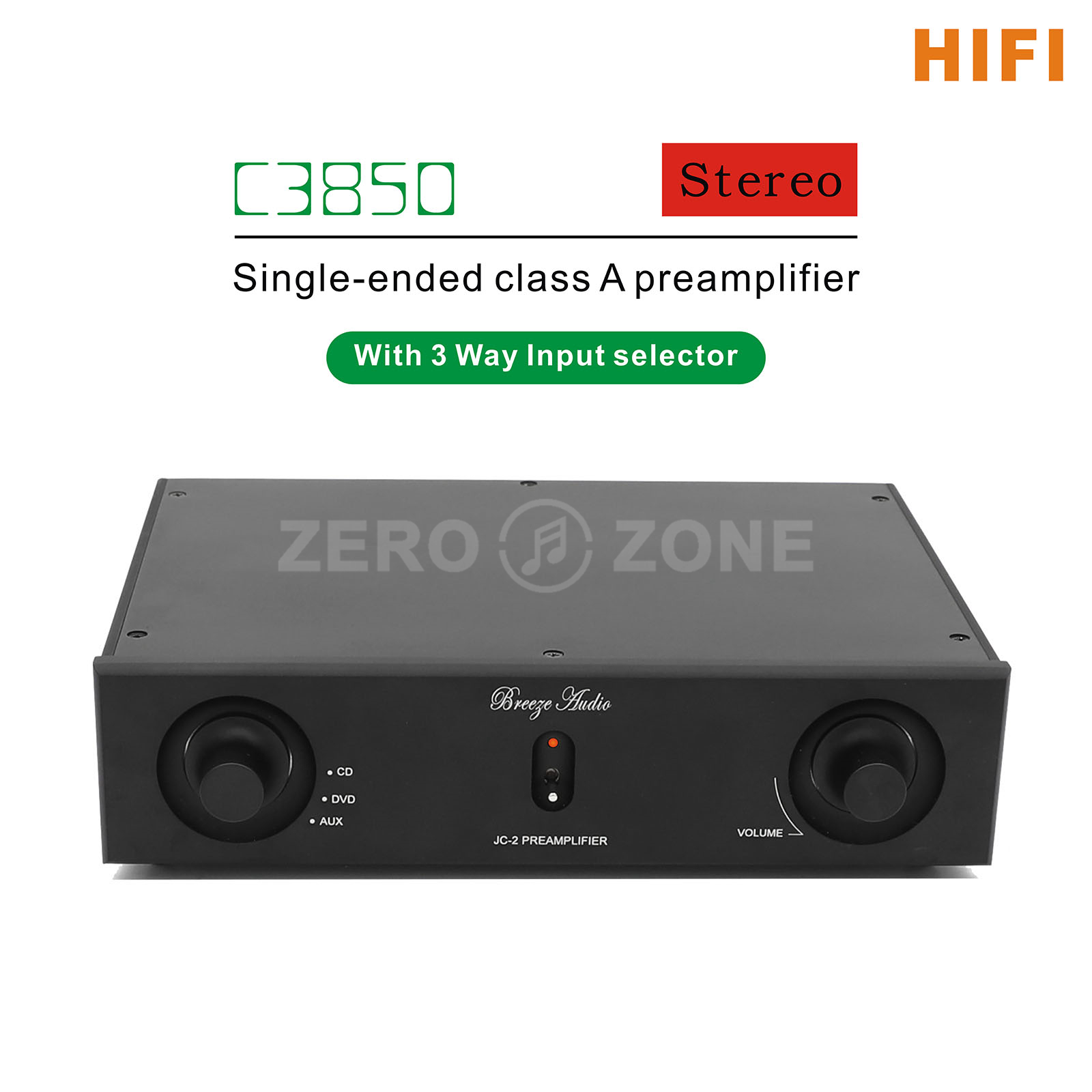 Предусилитель HIFI C3850 одноканальный класса А с 3-канальным входом RCA, на базе схемы Accuphase C3850