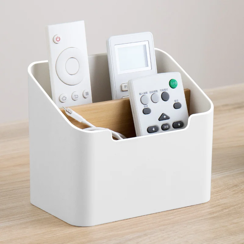 プラスチック製デスクトップ収納ボックス リモコン、ティッシュ、化粧品、事務用品、リビングルーム整理用