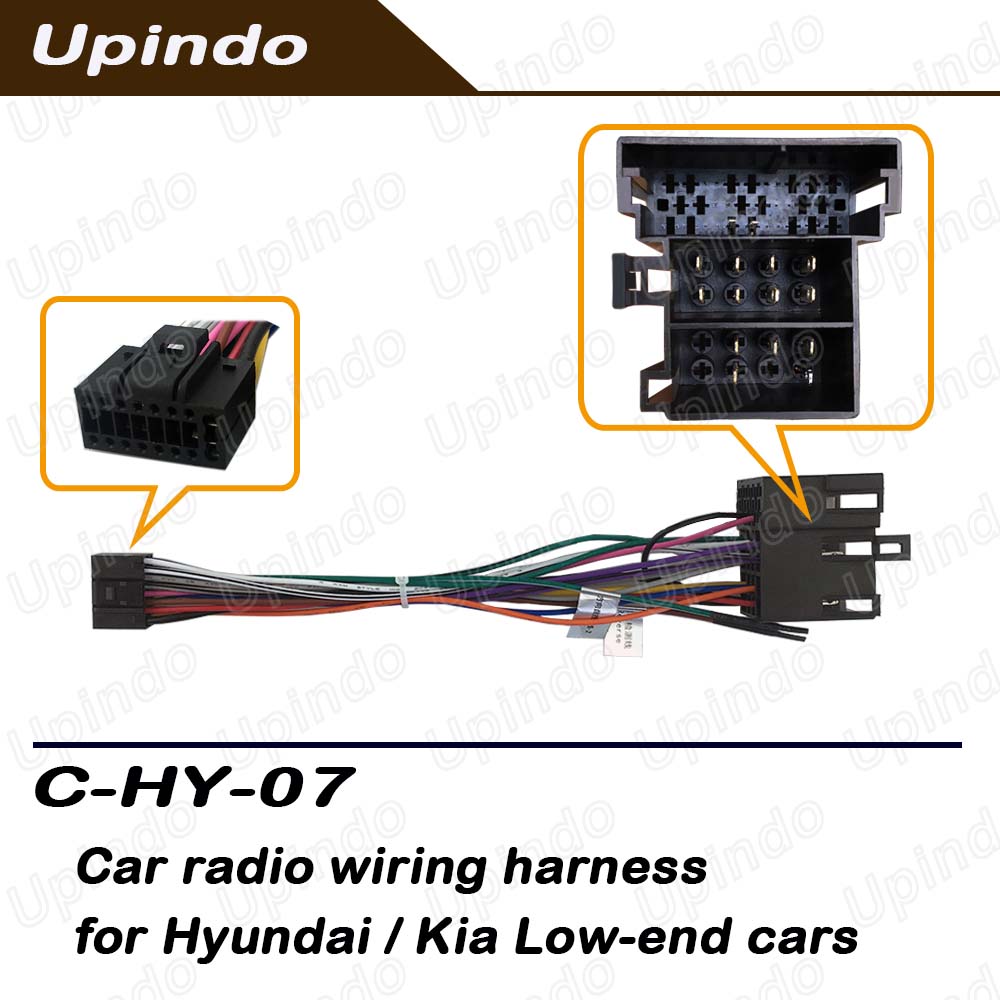 16-pinowy adapter kabla do radia samochodowego z systemem Android do Hyundai Elantra Accent Azera I10 I20 I30 IX55 Tucson KIA Carens Picanto
