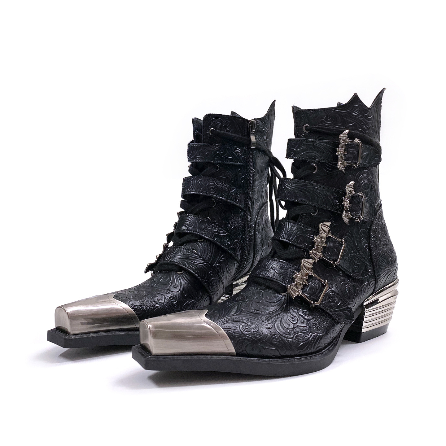 Stivali Chelsea a Punta da Uomo, Nuova Collezione Primavera 2026, Stile Retrò con Dettagli Metallici, Stivali Corti da Donna con Rialzo Interno, Stile Western Cowboy