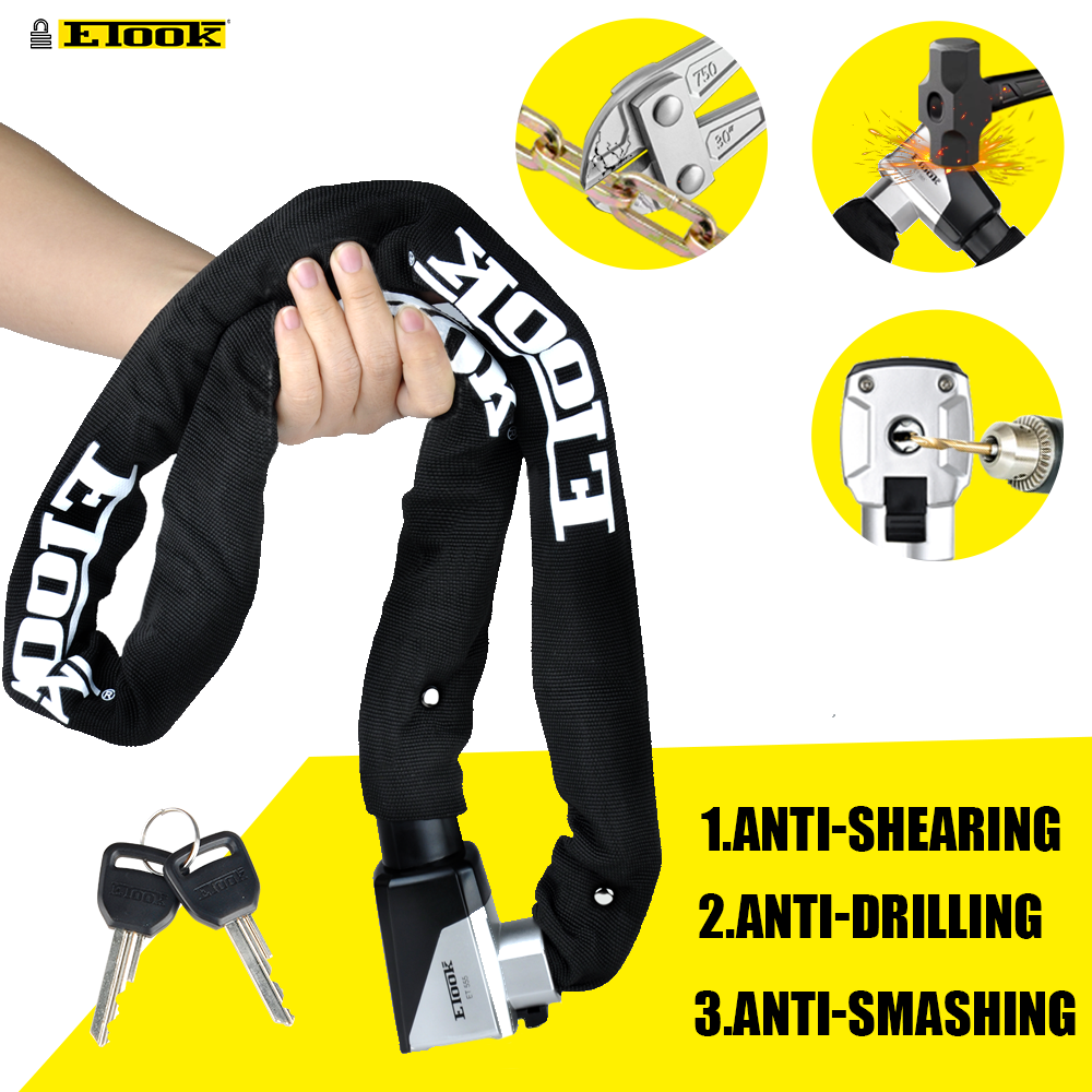 ETOOK ล็อคจักรยาน MTB ล็อคจักรยานถนน Anti Theft Heavy Duty Safety Anti-Theft ล็อคโซ่สําหรับรถจักรยานยนต์สกู๊ตเตอร์จักรยานอุปกรณ์เสริม