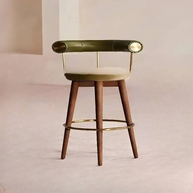 Silla de Bar Minimalista Vintage, Silla de Bar Moderna Ergonómica de Madera Rústica, Taburete de Bar Plegable para Cafés, Sillas para Eventos, Muebles