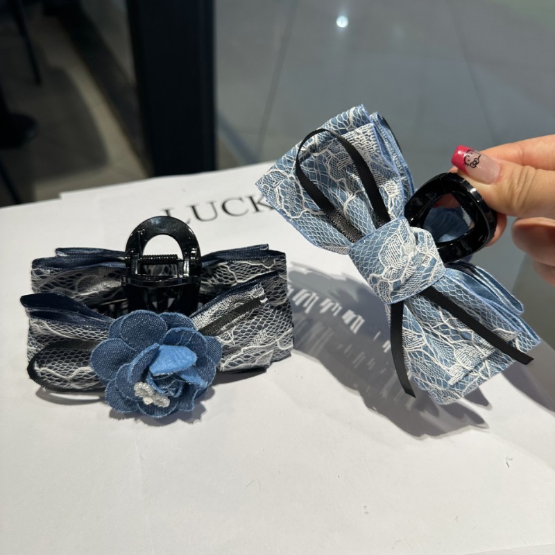 Koreańska tkanina Kowbojski kwiat kamelii Pazur do włosów Elegancka perłowa kokardka Spinki do włosów Nakrycia głowy Ślubne nakrycie głowy Akcesoria do włosów