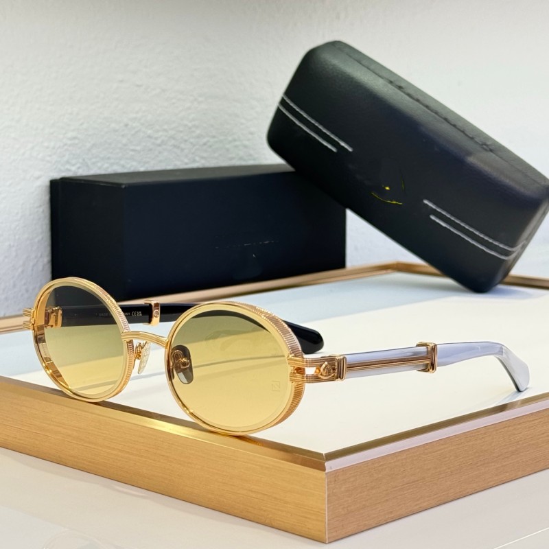 Gafas de sol de marca al por mayor de alta calidad, montura de aleación y patillas de acetato, protección UV400, gafas de diseñador con caja.