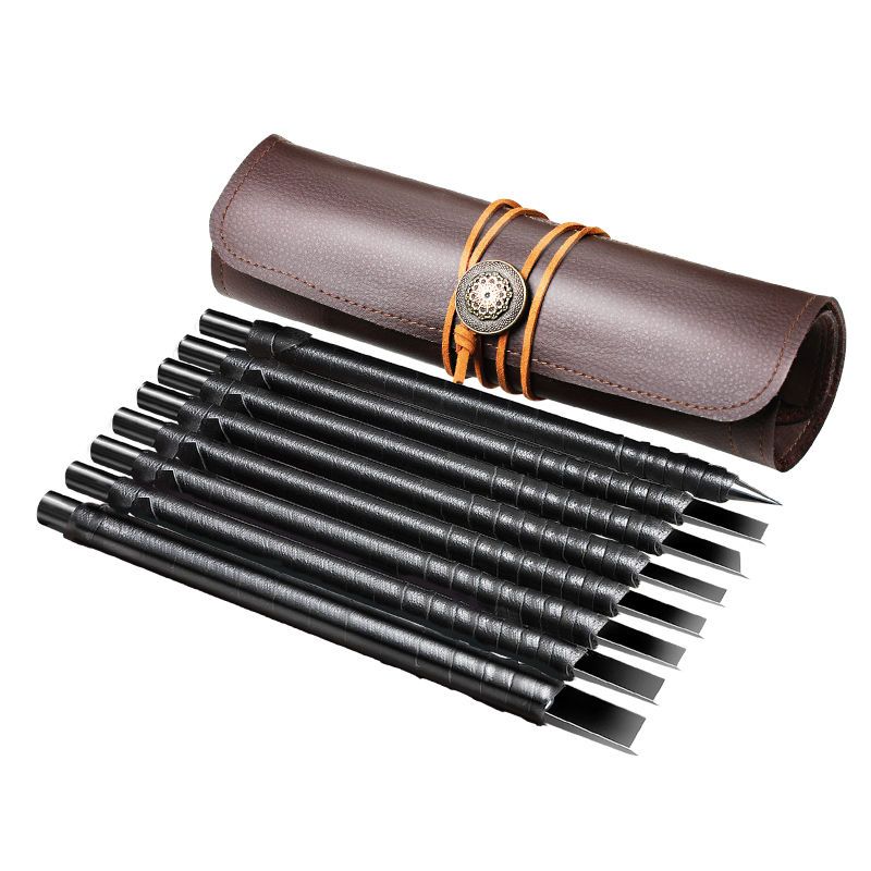 Set peralatan ukir kayu Tungsten, pisau segel pahat buatan tangan, alat ukir kayu baja Tungsten, Set latihan ukir giok, pemula