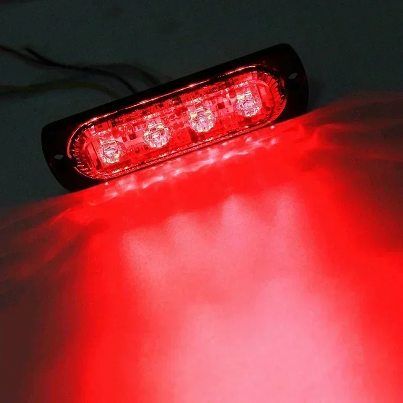 4LED Off-Road Trailer Mobil Truk Keselamatan Darurat Bekerja Kabut Lampu Merah Lampu DC 12V 12W LED Darurat Cahaya Cepat Disipasi Panas