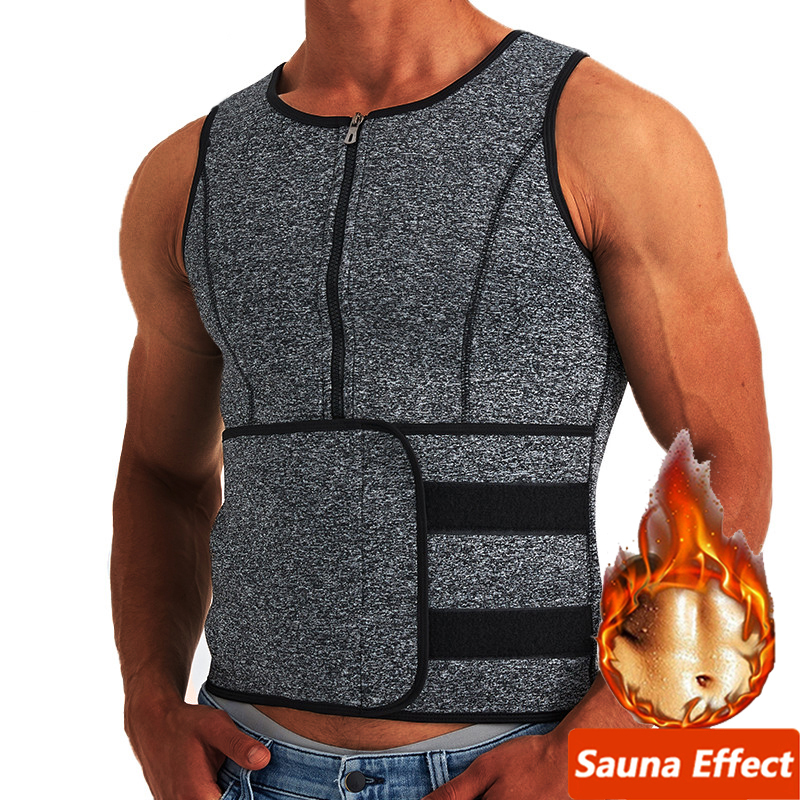 Homens corpo shaper cintura trainer sauna terno suor colete emagrecimento roupa interior perda de peso camisa queimador de gordura treino regatas shapewear