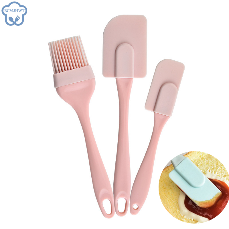 3 Buah/Set Krim Pengikis DIY Roti Kue Mentega Spatula Mixer Minyak Sikat Dapur Memanggang Alat Silikon Spatula Non-stick Dapur