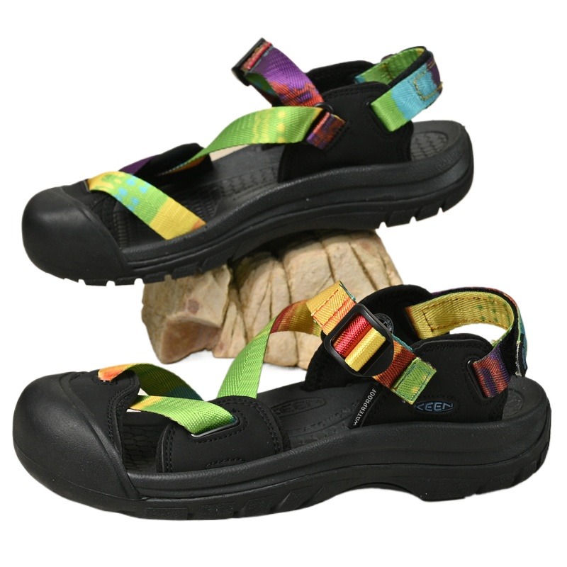 Sandales aquatiques à bout fermé pour femmes, séchage rapide, antidérapantes, chaussures de randonnée, sangle réglable, respirantes, chaussures d'extérieur pour l'été