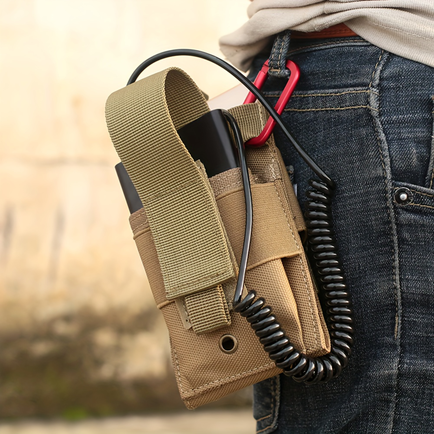 Kompaktowa ładownica Molle EDC na narzędzia, saszetka biodrowa, mini torba na pas do użytku ogólnego dla mężczyzn, do biegania i wędrówek.