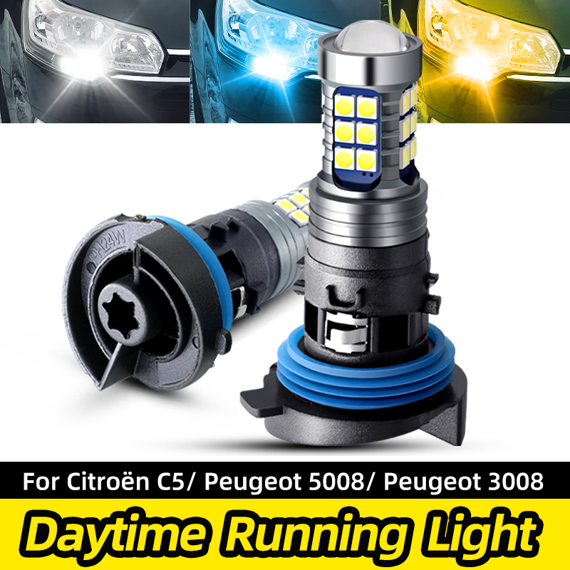 Ampoule Led HP24W, 2 pièces, sans erreur, feux de jour DRL, feux de stationnement pour PEUGEOT 3008 5008 T8 Citroen C5 MK2