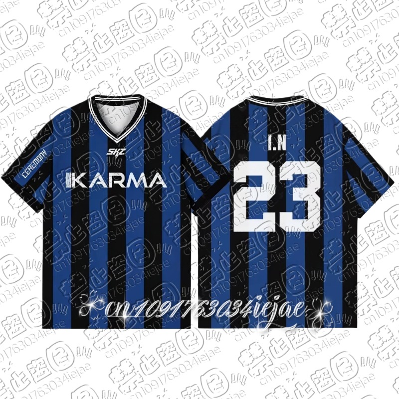 Camiseta Kpop Stay Karma Album Fans Felix Bangchan Hyunjin, ropa de calle informal deportiva de gran tamaño, camiseta de manga corta para hombre