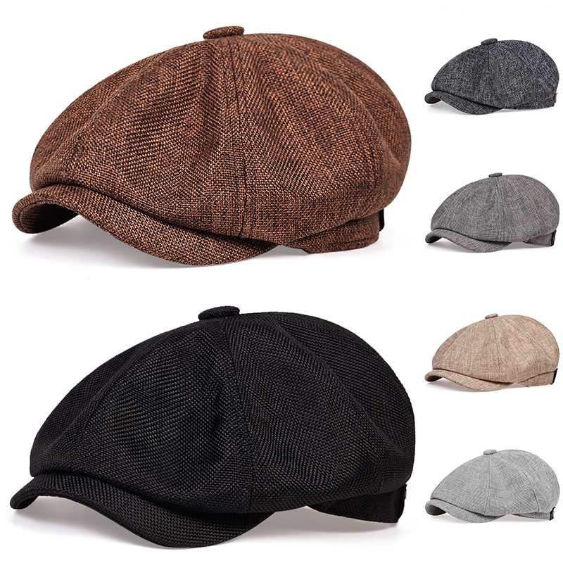 Sombrero informal para vendedor de periódicos para hombre, boina Retro para primavera y otoño, sombreros informales salvajes, gorra octogonal salvaje Unisex para hombre, Gorras de calle