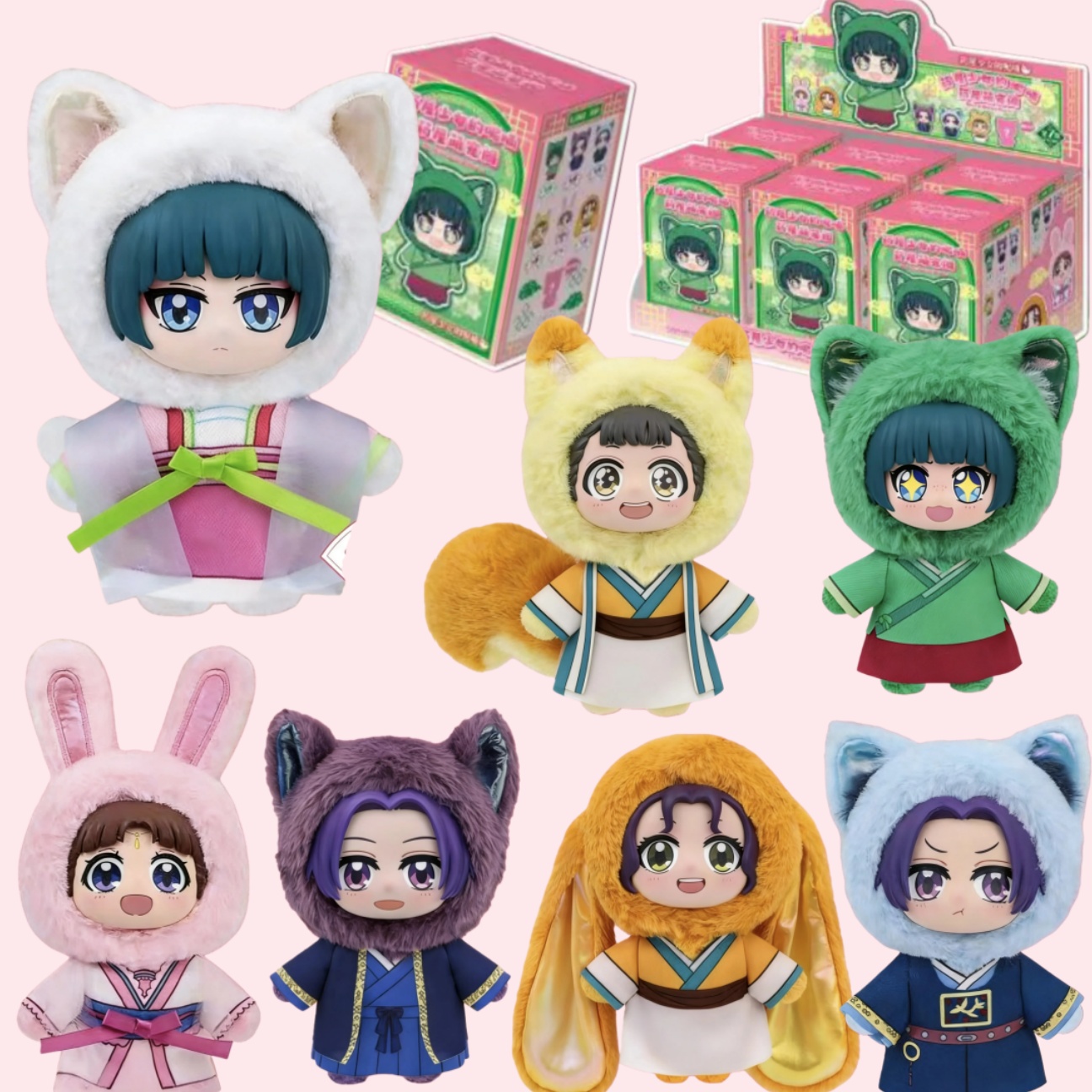 Echte EAKI The Apothecary Diaries Cute Pet Pavilion Plüschpuppe Blind Box – Maomao/Jinshi Anime Figur Peripheriegeschenk