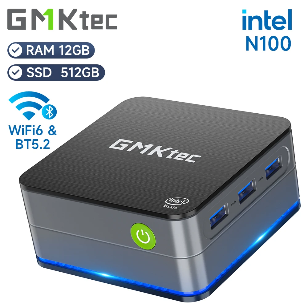 GMKtec G2 Mini PC Windows 11 Pro Intel 12th Gen Alder Lake N100 Mini PC DDR5 12GB RAM 512GB ROM WiFi 6 BT5.2 คอมพิวเตอร์เดสก์ท็อป