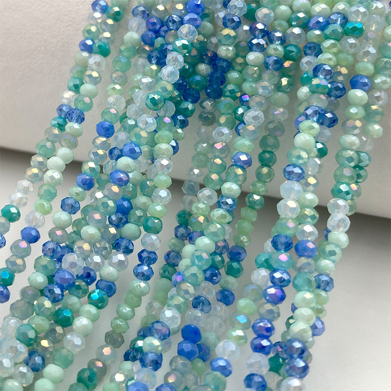 2 mm Kristallperlen, gemischte Farben, facettierte Rondelle-Glasperlen für die Schmuckherstellung, DIY-Handarbeit, Armbänder, Halsketten-Zubehör
